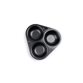 Fox Run 5202 3-Egg Poacher Insert, Carbon Steel, Non-Stick, Black, 6 x 6.25 x 1 inches