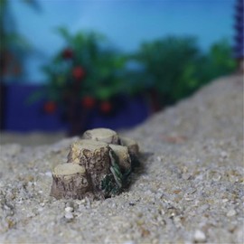 Burlywood Miniature Resin Stump Micro Landscape Fairy Garden Ornament Mini Doll House Outdoor Landscape Decor Outdoor Statues