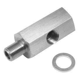 VOANZO Stainless Steel Oil Pressure Sensor Adapter, Oil Pressure Sensor Adapter, NPT 1/8" Female Thread to Metric M12x1.5 Oil Pressure Sensor Tee to NPT Adapter for Mechanical Engines