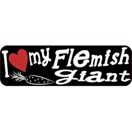 StickerTalk I Love My Flemish Giant Rabbit Vinyl Sticker, 10 inches by 3 inches