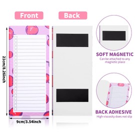 2 Pack Magnetic Shopping List Pad for Fridge, 100 Tear Off Sheets Magnet Notepad Grocery List, Fruit Design Magnetic Grocery List Pad for Fridge, Magnet Back Shopping Lists (Orange + Pomegranate)