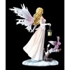 Elf Figurine Winter Solstice with Dragon and Lantern Fairy Fantasy