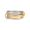 CHUQIU Gold/Silver Interlocked Rings For Women Dainty Stainless Steel Cubic