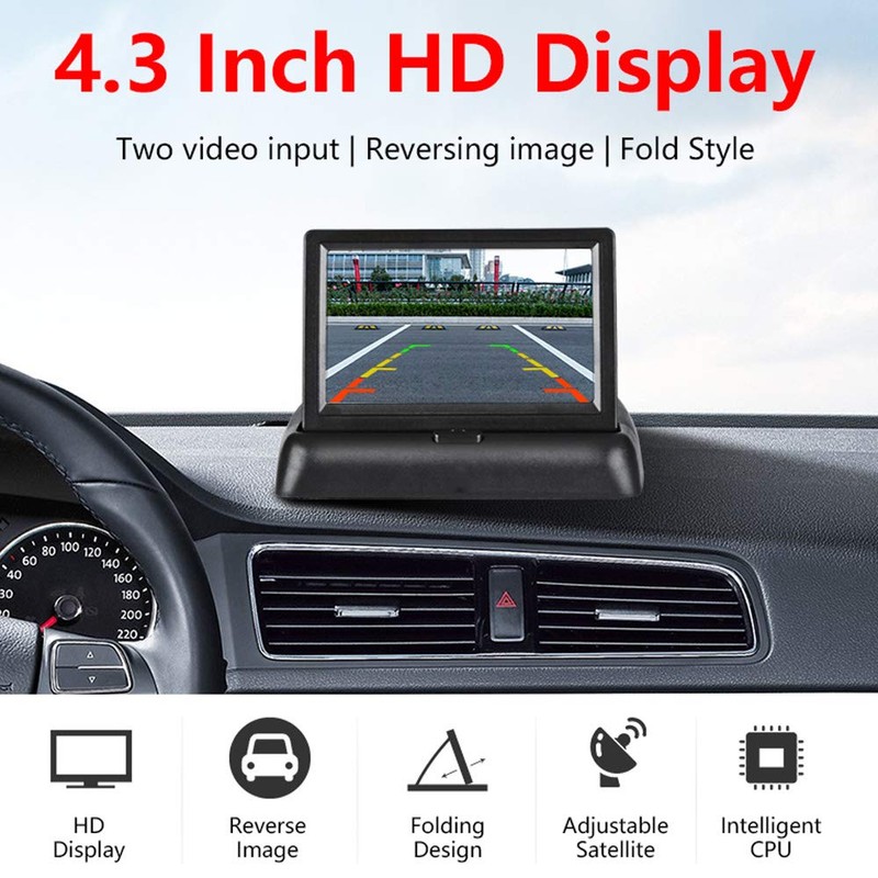 4.3 Inch TFT LCD Car Monitor Foldable Monitor Display Reverse