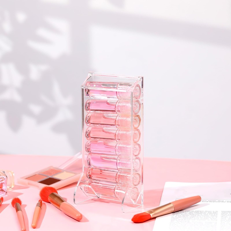 Weysat 2 Pcs Clear Acrylic Lip Balm Dispenser Organizer Holder