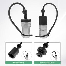 M METERXITY 2 Set Hydraulic Coupler Dust Cap and Female Plug Cover 1/4 ISO-B PVC Rubber Covers with Retention Ring Quick Connects Port Covers Fittings for Hydraulic Couplers Cap [Black]