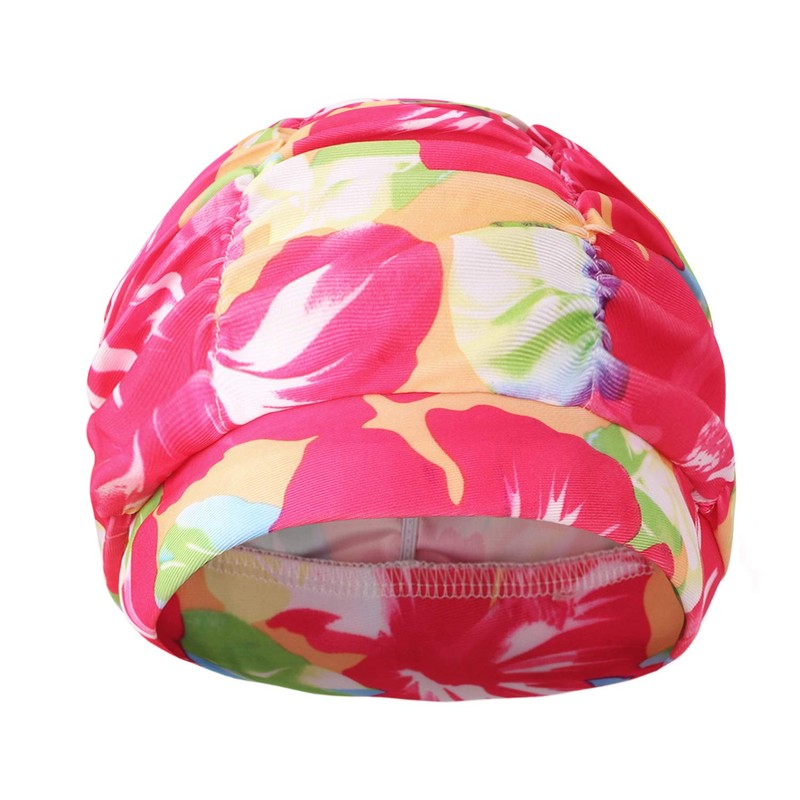 Baoxinjp Swim Cap, Quick Drying, Waterproof, Breathable, Pleat, Floral Pattern,