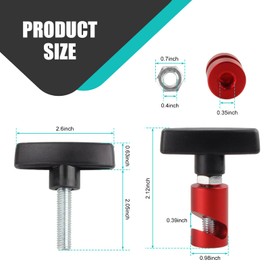 lekiliky 2PCS Car Hood Prop Struts Clamp, Vehicle Trunk Gas Spring Anti-Slip Fixing Tool, Alloy High-Hardness Lift Bar Support Clamp with Brass Core Protectio, for Support Rods up to 3/8" (Red)