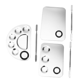 TOVINANNA Essential Makeup Tools 3 Pack Stainless Steel Mixing Palette Tray Spatula for Foundation Nail Art