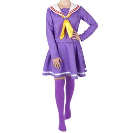 CoolChange Shiro Cosplay Costume Purple Sailor Uniform for No Game No Life Fans Size: M