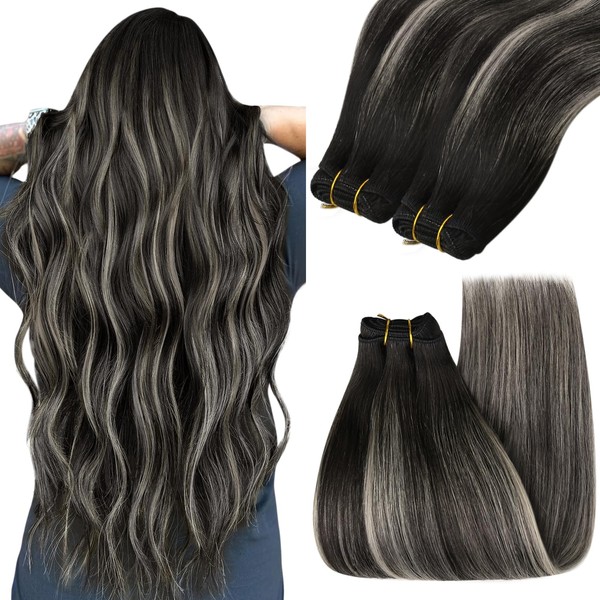 YoungSee Real Hair Wefts Black 35 cm Hair Wefts Real