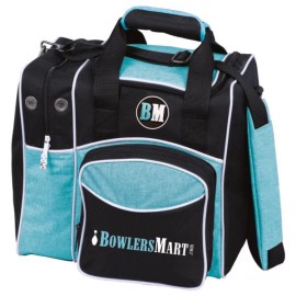Brunswick BowlersMart Curve 1 Ball Single Tote Black Teal Bowling Bag