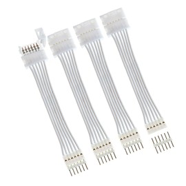Litcessory 6-Pin to Cut-End Extension Connector Compatible with Nanoleaf Essentials Lightstrips (2in, 4 Pack, White)