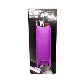 Monster Smoking Purple Design Aircraft Aluminum Big Bic Lighter Clip Case/Opener