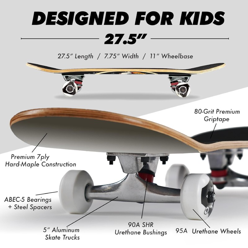 Magneto Complete Skateboard - 27.5" x 7.5" - 6-Layer Canadian