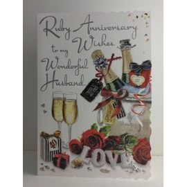Jonny Javelin Ruby Anniversary Wishes To My Wonderful Husband Card