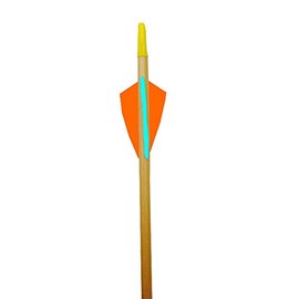 Rose City Archery Port Orford Cedar Arrow for 30-Pound Bow or Less Than 5/16-Inch Diameter/26 1/2-Inch Length Clear Lacquer Shaft (6-Pack), 2.25-Inch Length Fletching, Light Blue Cock/Orange Hens