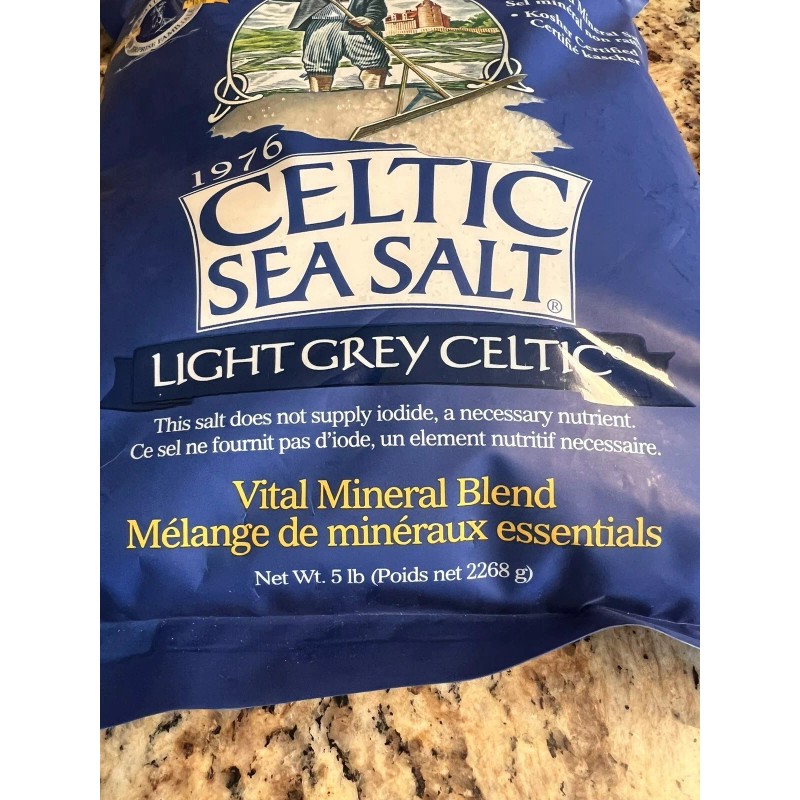 Selina CELTIC SEA SALT LIGHT GREY COARSE MOIST HAND HARVESTED