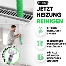 Radiator Brush Long 115 cm I The Ideal Preparation for the Heating Season I Radiator Cleaning Brush for Better Room Climate I Heating Brush Improves Heating Performance I Heating Cleaning Brush