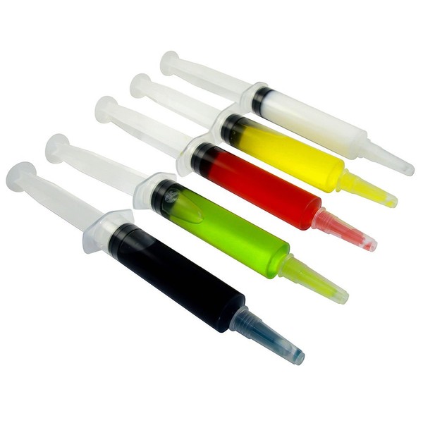 EZ-Inject 25 Pack Plastic Syringes for Jello Shots 1.5oz - 100% Safe and Reusable Jello Shot Syringes with Caps - Medium Syringe Shots Holiday and Halloween Party Supplies for Adults