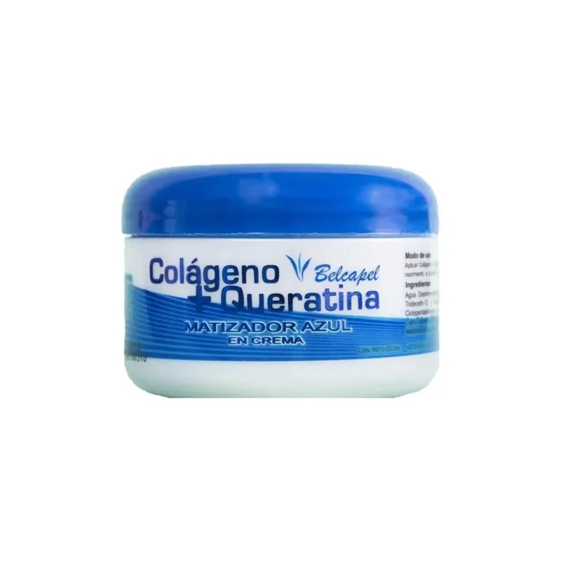 4pzas Matizador En Crema Azul Colágenoqueratina Belcapel
