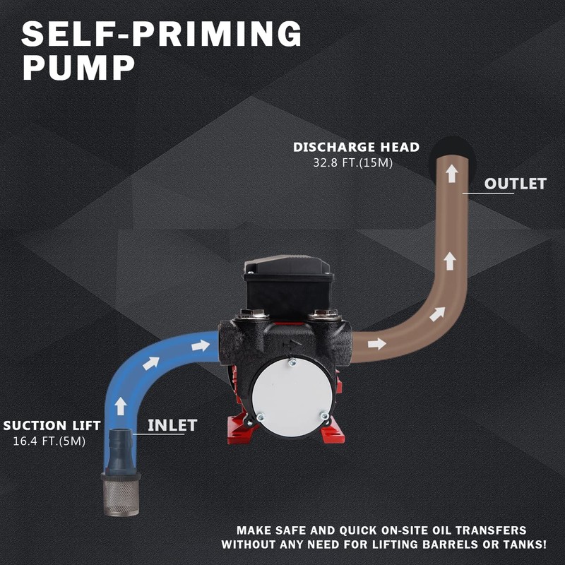 Trupow 110V AC 15GPM Electric Self-priming Diesel Kerosene Oil Fuel