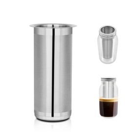 Cold Brew Coffee Filter for 1 Quart Wide Mouth Mason Jar, Double Layer 304 Stainless Steel Filter Ultra Fine Mesh for Cold Brew, Iced Coffee and Iced Tea