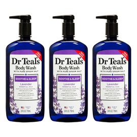 Dr Teal's Pure Epsom Salt Body Wash Chupante e Hidratante con lavanda 24 onzas (paquete de 3)