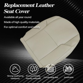 SecosAutoparts Driver Side Bottom Replacement Leather Seat Cover Tan Compatible with Toyota 4Runner Limited 2003 2004 2005 2006 2007 2008 2009