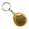 Krio® Beautiful Orange Calcite Keyring/Accessory With The Flower Of Life