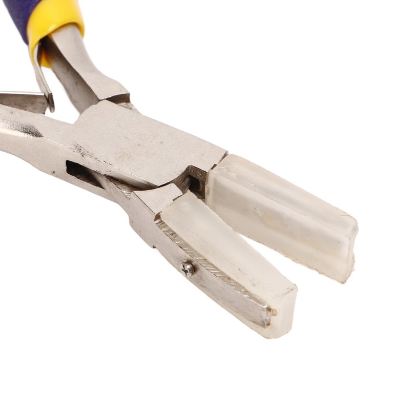 Flat Nose Pliers Blue Handle Double Spring Structure Carbon Steel