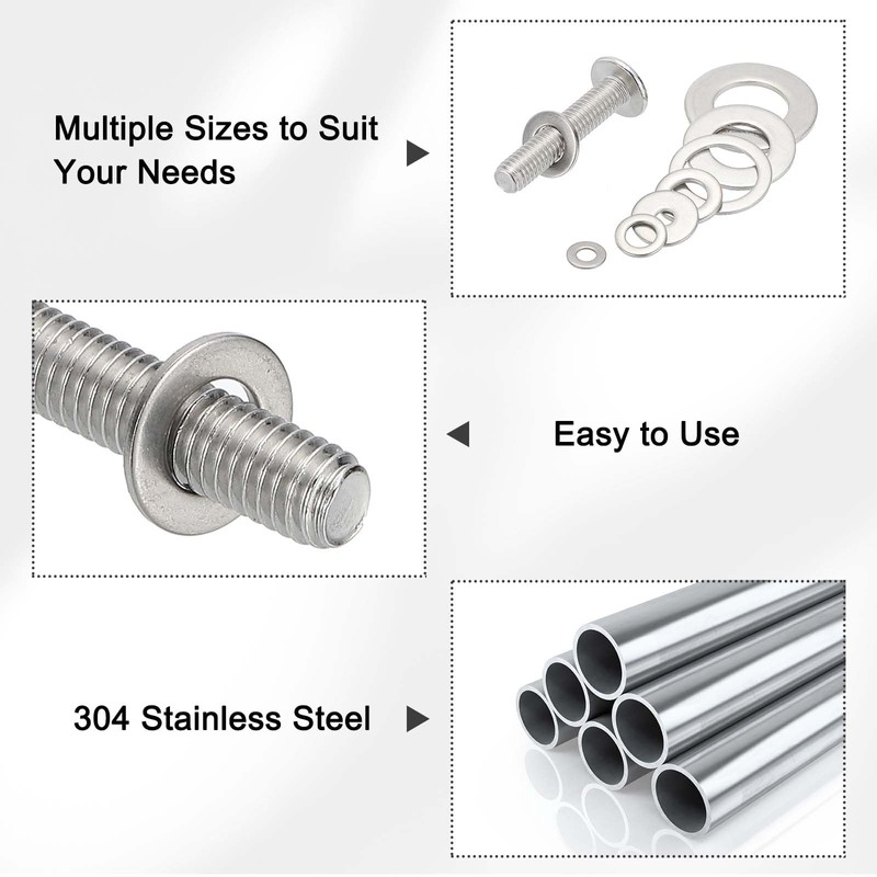 PATIKIL 1" ID x 2" OD Stainless Steel Flat Washers,