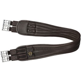T TEKE Contoured Chafeless Girth for Horses, Airflow Waffle PVC Foam Construction with Double Side Heavy Duty Cotton Elastic and Stainless Steel Buckles (38"-56")