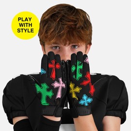 SLEEFS Adult Football Gloves for Men & Women - Wide Receiver Football Gloves with Sticky Grip for Catch Control - Lightweight, Breathable Fit - Durable Glove, Small