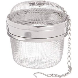 Küchenprofi Stainless Steel Herb Container for Stewing - 2.5-Inch, Metallic - Kitchen Herb & Spice Mesh Infuser Ball - Locking Lid & Chain for Easy Removal
