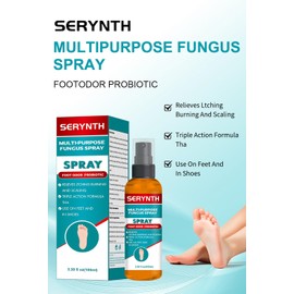 Multi-Purpose Fungal Spray, 3.38 fl oz Foot Odor Probiotics, Foot Relief, Triple Action Formula Foot Odor Probiotic Spray for Feet and Inside Shoes