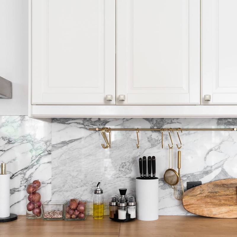 Ravinte 25 Pack Brushed Nickel Kitchen Cabinet Square Knob Single