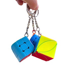 Yealvin Rubik's Cube Key Ring Set of 3 Speed Cube Set Skew Ivy Cube 3 x 3 Small Steamed Bun Rubik's Cube and 3 x 3 Rubik's Cube Company Gifts Children's Birthday Party