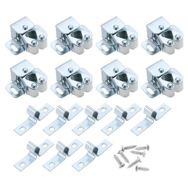 sourcing map 8Pcs Cabinet Latch Double Roller Catch, Lock Stop