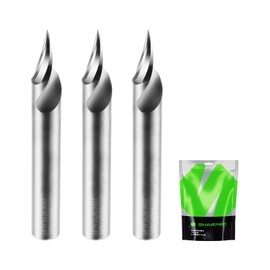 SHARPRO Chamfer Router Bits V Groove O Flute Spiral Router Bit 30 Degree 1/4 Inch Shank CNC Carbide V-bit for Engraving and Chamfering Lettering, Ideal for Wood, Acrylic and PVC (3PCS)