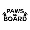 Paws On Board Decal Notebook Car Laptop 5.5" (Black)