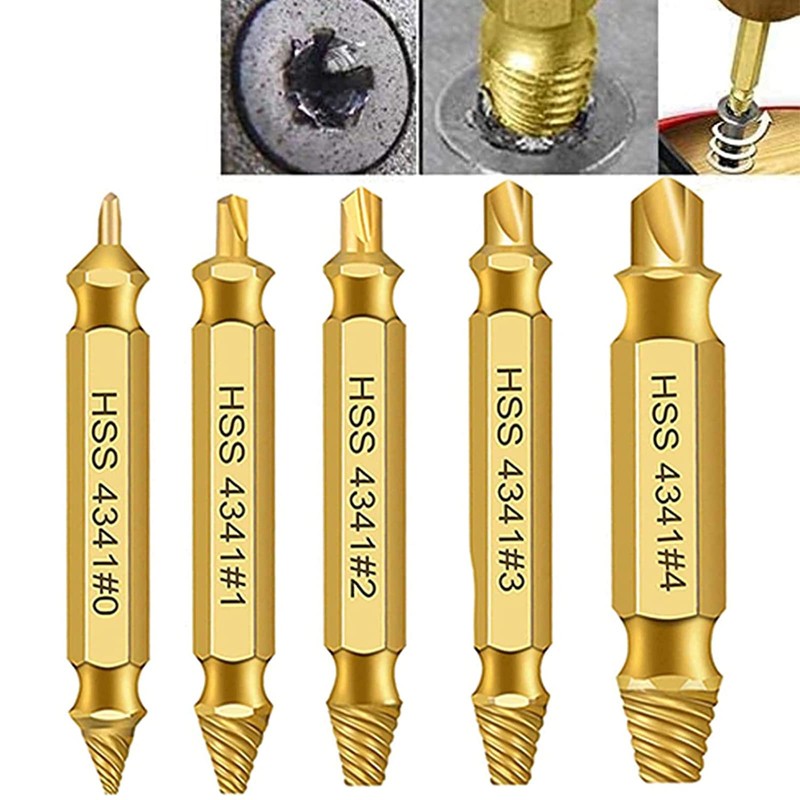 Screw Extractor Set 6 Different Screwdriver Types HSS 4341 Damaged
