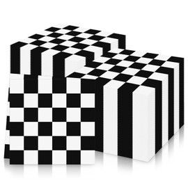 iNINGER Black White Checkered Napkins 20 Pieces 3-ply Racing Car Party Cocktail Dinner Napkin Set 6.5"X6.5" Racing Party Supplies