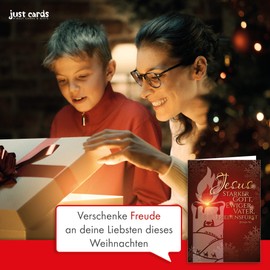 Christliche Weihnachtskarten mit Umschlag Set 10 Stück - Jesaja 9:6, 10er Set A6 Weihnachts Klappkarten, Kleine Weihnachtskarten mit Umschlägen, Christian Christmas Cards von Just Cards