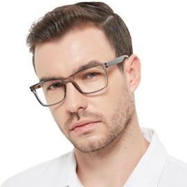OCCI CHIARI 2.25 Reading Glasses Men Fashion Rectangle Readers Clear Frame(1.0 1.25 1.5 1.75 2.0 2.25 2.5 2.75 3.0 3.5 4.0 5.0 6.0)