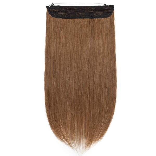 S-noilite Real Hair Extensions with Wire, Straight, 1 Weft, Thick, 40 cm - 90 g, Light Brown #6