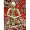 Unbranded Small Yoga Alabaster Figurine Meditation Pose 6.5" Tall Beige