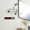 JQK Bathroom Glass Shelf Black, Tempered Glass Shower Storage 20