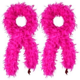 Delivery Within Three Days, 2 Party Feather Pythons, Party Feather Long Scarves, Clothing and Feather Accessoriescolor: Rose red, size: 45g*2 pieces