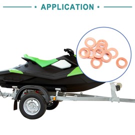 ACROPIX 6mm x 12mm x 1mm Flat Ring Copper Crush Washer Sealing Gasket Fasteners - Pack of 10